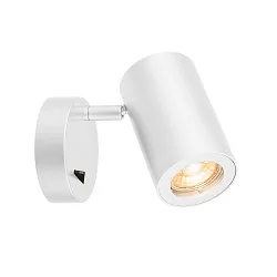 Wandleuchte ENOLA B, GU10 QPAR51, rotatable, swivelling, with switch, white