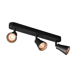 Væg- og Loftlampe AVO TRIPLE, 3-flamme, sort, GU10 QPAR51, max. 3x 50W