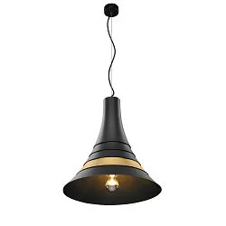 Pendel BATO 45 PD, Ø 45cm, E27, sort / Messing børstet