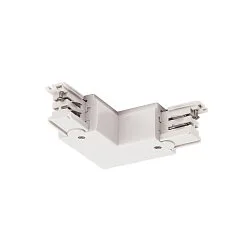 90° samlestykke til S-TRACK 3-faset 230 v skinne, indvendig jord, trafik hvid RAL 9016