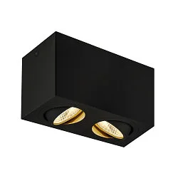 LED Loftlampe TRILEDO Double, 16W 3000K 1340lm 38°, 30° enkeltvis svinge, sort