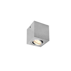Loftlampe TRILEDO Single, GU10 QPAR51, 30° svinge, cuboid, Alu børstet