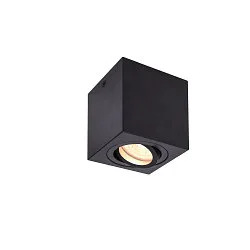 Ceiling luminaire TRILEDO Single, GU10 QPAR51, 30° swiveling, cuboid, black