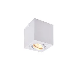 Loftlampe TRILEDO Single, GU10 QPAR51, 30° svinge, cuboid, hvid