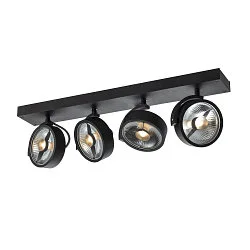 Væg- og Loftlampe KALU CW, Quad, QPAR111, 4x max. 75W, sort