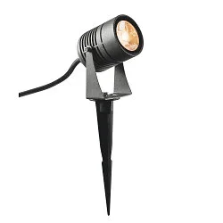 Premium LED Outdoor Earth spike luminaire LED SPIKE, IP55 IK06, 6W 3000K 400lm 40°, swiveling, anthracite