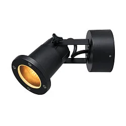Udendørs Væg- og Loftlampe NAUTILUS 25, QPAR51, IP54 IK02, GU10 maks. 11W, drejelig, sort mat