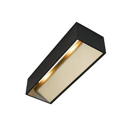 LED Væglampe LOGS IN L LED, 19W, Dim-To-Varm, 19W, 2000-3000K, 1100lm, sort/guld