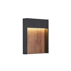 LED Outdoor wall luminaire FLATT LED, 14W, 3000/4000K, IP65, 500lm, anthracite/brown