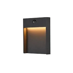 LED Udendørslampe FLATT SENSOR LED Væglampe, 16W, 3000/4000K, 600lm, IP54, antracit