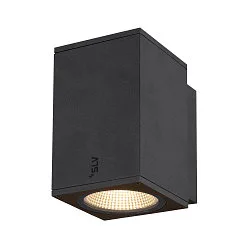 Premium-LED Udendørs Væglampe ENOLA SQUARE SINGLE CCT, IP65 IK02, M version, 10W 3000/4000K 720/820lm 38°, CRi>90, antracit