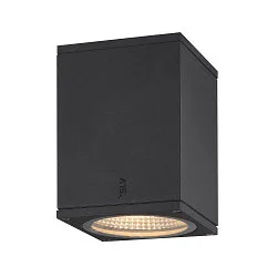Premium-LED Outdoor Ceiling luminaire ENOLA SQUARE CCT, IP65 IK02, S-size, 9W 3000 / 4000K 510 / 580lm 38°, CRi>90, anthracite