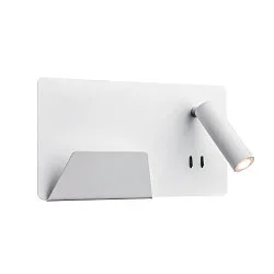 LED Væglampe SOMNILA SPOT Indoor, 13W, 3000K, Spot 65lm,  inkl. USB port, Spot venstre, hvid, baggrundslys 646lm