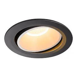 LED Ceiling recessed luminaire NUMINOS DL XL, 2700K, IP20, rotatable / pivotable, 20°, 3500lm, UGR 18, black/white