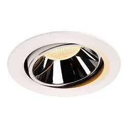 LED Ceiling recessed luminaire NUMINOS DL XL, 2700K, IP20, rotatable / pivotable, 20°, 3400lm, UGR 17, white/chrome