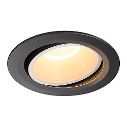 LED Loftindbygningslampe NUMINOS DL XL, 3000K, IP20, drejelig / svingbar, 20°, 3550lm, UGR 18, sort/hvid