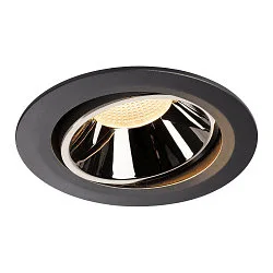 LED Loftindbygningslampe NUMINOS DL XL, 3000K, IP20, drejelig / svingbar, 40°, 3500lm, UGR 18, sort/chrom