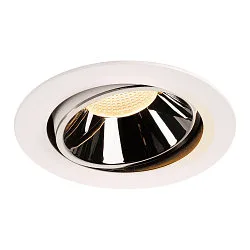 LED Ceiling recessed luminaire NUMINOS DL XL, 3000K, IP20, rotatable / pivotable, 40°, 3500lm, UGR 18, white/chrome
