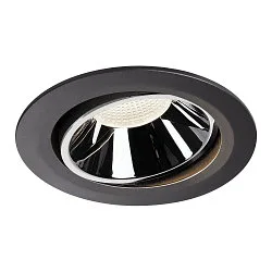 LED Ceiling recessed luminaire NUMINOS DL XL, 4000K, IP20, rotatable / pivotable, 40°, 3750lm, UGR 18, black/chrome