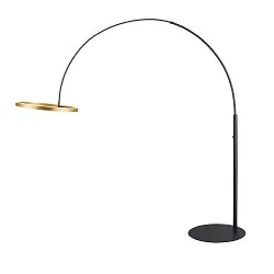 Standerlampe ONE BOW FL up / down, messing, sort dæmpbar