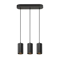 Pendel ASTO TUBE 3-flammer, stiv, lang GU10 IP20, sort dæmpbar