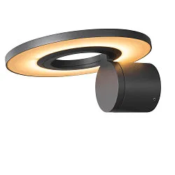 Udendørs wall luminaire I-RING rund, omskiftelig, med diffuser, kardanisk drejning IP65, antracit 