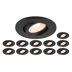 Indbygnings loftlampe UNIVERSAL DOWNLIGHT MOVE PHASE svingbar, sæt med 2 IP20, sort dæmpbar