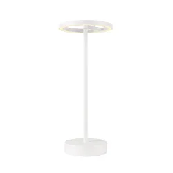Batteri bordlampe VINOLINA ONE med touch-dæmper, ringform, med opladestation IP54, hvid dæmpbar