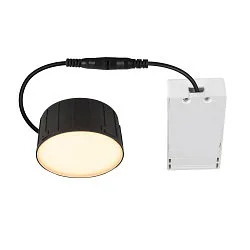 Indbygnings loftlampe DOWNLIGHT V 100 uden ramme, CCT Switch, kablet gennem IP54 / IP20, sort 