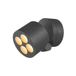 Udendørs wall luminaire R-CUBE rund, CCT Switch, kardanisk drejning IP65, antracit dæmpbar