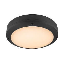 Væg- og Loftlampe OUTDOOR BULKHEAD V 360 HF med sensor, CCT Switch, slagfast, omskiftelig IP65, sort, lakeret 
