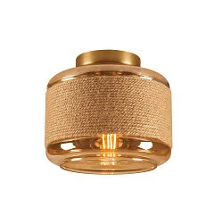 Væg- og Loftlampe PANTILO ROPE 19 cylindrisk E27 IP20, guld dæmpbar