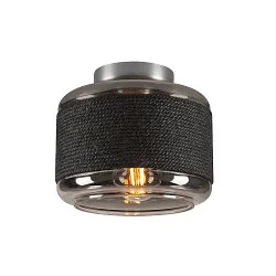 Væg- og Loftlampe PANTILO ROPE 19 cylindrisk E27 IP20, sølv dæmpbar