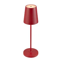 Batteri bordlampe VINOLINA TWO 3-CCT 3-fold, CCT Switch, med touch-dæmper, konisk, med opladestation IP65, rød dæmpbar