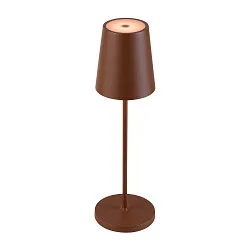 Batteri bordlampe VINOLINA TWO 3-CCT 3-fold, CCT Switch, med touch-dæmper, konisk, med opladestation IP65, rust dæmpbar