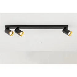 Loftlampe KAMI 3-flammer GU10 IP20, guld, sort