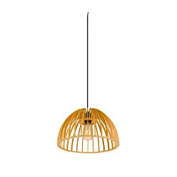 Pendel WUD - HALF ROUND halvrund E27 IP20, træ, sort dæmpbar