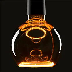 Glødepære FLOATING GLOBE 125 - SMOKEY BLACK- PHASE G125 mat E27 6W 220lm 1900K 330° dæmpbar