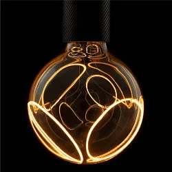 LED lyskilde GLOBE 125 2X SLANTING SOFT CURVE - SMOKEY - PHASE G125 mat E27 8W 400lm 1900K 330° CRI 90-100 dæmpbar