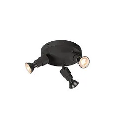 Væg- og Loftlampe PURI 2.0 BASIC 3-flammer GU10 IP20, sort dæmpbar