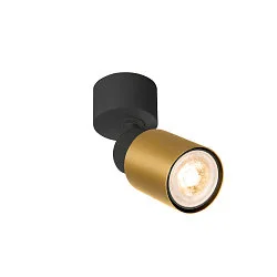Væg- og Loftlampe PURI 2.0 - TUBE GU10 IP20, guld, sort dæmpbar