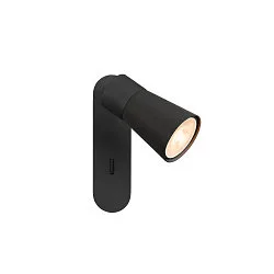 wall and ceiling luminaire PURI 2.0 - CONE square, with switch GU10 IP20, black dimmable