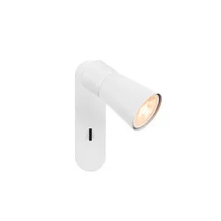 Væg- og Loftlampe PURI 2.0 - CONE firkantet, med afbryder GU10 IP20, hvid dæmpbar
