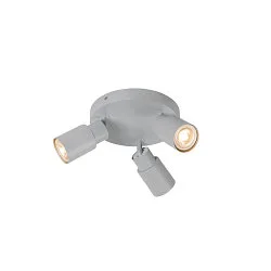 Væg- og Loftlampe PURI 2.0 - TUBE 3-flammer, rund GU10 IP20, grå dæmpbar