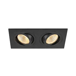 Indbygnings loftlampe NEW TRIA® 155 PHASE 2-flammer, stiv, firkantet IP20, sort dæmpbar
