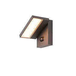 Udendørs wall luminaire ABRIDOR HYBRID med sensor, omskiftelig, kablet gennem IP65, antracit 