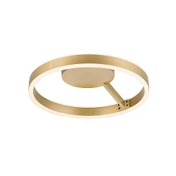 wall and ceiling luminaire ONE DALI Ø40CM up / down, DALI controllable, CCT Switch, ring shape IP20, brass dimmable