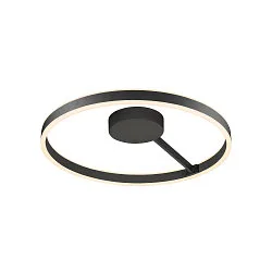 Væg- og Loftlampe ONE DALI Ø60CM up / down, DALI styrbar, CCT Switch, ringform IP20, sort dæmpbar