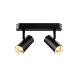 Væg- og Loftlampe NOBLO® DOUBLE PHASE DTW 2-flammer, rund, Dim-To-Warm IP20, sort dæmpbar