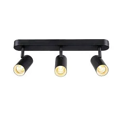 Væg- og Loftlampe NOBLO® TRIPLE PHASE 3-flammer, cylindrisk, kardanisk drejning IP20, sort dæmpbar